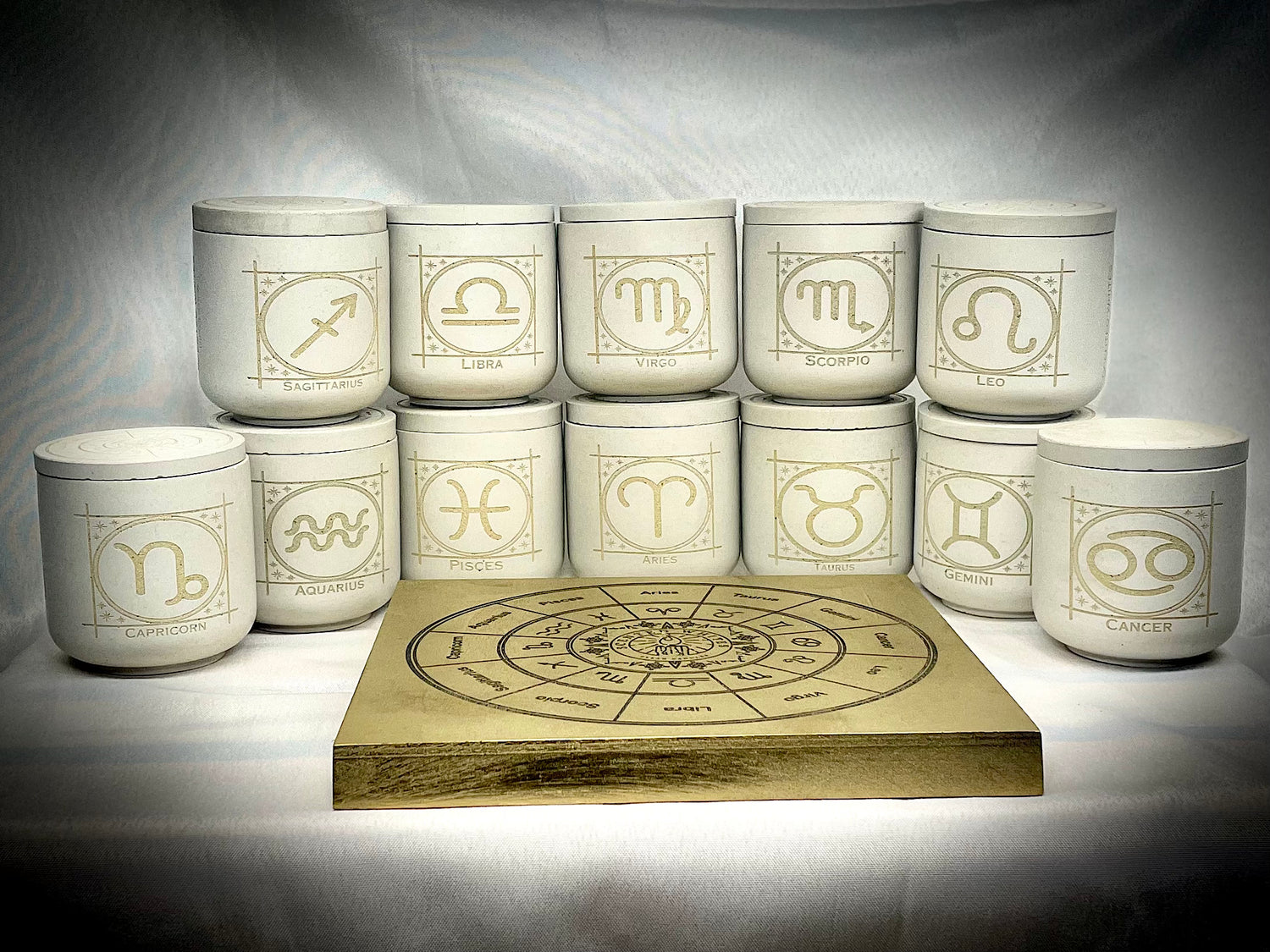 Zodiac Candle (Concrete Vessel)