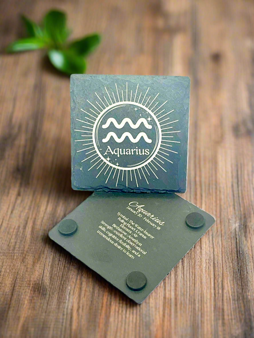 Aquarius (Slate Coaster)